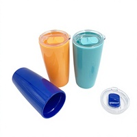 Gobelet en plastique double paroi, avec paille, tasses de café, en vrac, avec couvercle, Logo personnalisé, 20oz, vente en gros, ml