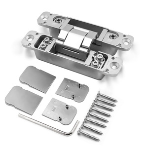 Bisagras ocultas 3D de alta resistencia, par de bisagras ajustables de cierre suave, diseño tradicional de aleación de zinc, 4 mm de grosor, apertura de 180 grados - Product Image 3