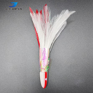 Appâts à la traîne chocolat résine pêche en mer tête de pieuvre avec jupe en plumes Pêche au leurre - Product Image 5