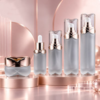 Nouvel ensemble de flacons cosmétiques en forme de pétale, flacon de lotion et d'essence de 100 ml, flacon d'eau florale, pot de crème de 50 g, contenants d'emballage cosmétique