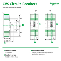 Disjoncteur à boîtier moulé Schneider CVS630F TMD 3P 500 P 690V 70KA 50/60Hz 100A 125A 160A 250A