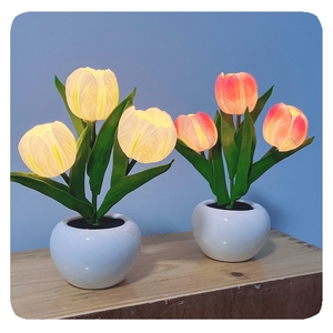 Desk Light Romantic Home Decor Rechargeable 5V Battery Lamp Bedroom 2026 New LED <strong>Tulip</strong> <strong>Table</strong> Bedside Night Simulation Flower 32 - Product Image 3