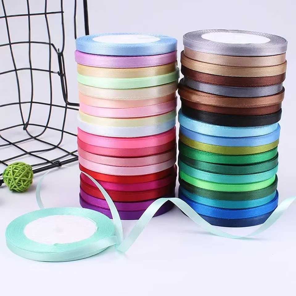 Wholesale Eco-Friendly Satin Ribbon 10mm Width Single Face Gift Wrapping Wedding Decoration Craft DIY Party Supplies Shiny 25