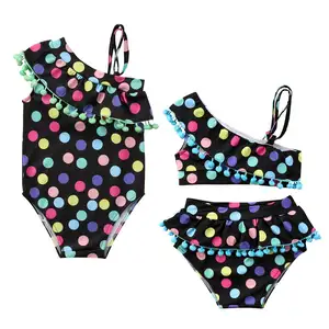女婴 2 件泳衣连身裤夏季儿童游泳服服装儿童泳装比基尼女孩游泳服装