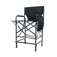 Chaise de réalisateur à siège haut populaire Hitree chaise de directeur de maquillage pliante personnalisée avec table d'appoint et sac de magazines