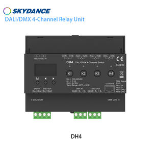DH4 100V-240VAC 4CH * 16A DALIACリレー4チャンネルDALI/DMXリレーユニットDT7DALI-2認定高インラッシュ仕様リレー - Product Image 3