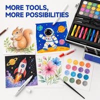 Ensemble de fournitures artistiques, ensemble de peinture 160 pièces pour enfants, boîte de coloriage professionnelle pour enfants, 73400
