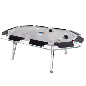 <span class=keywords><strong>Tavolo</strong></span> da Poker Texas e Baccarat di Lusso Moderno in Cristallo per 10 Giocatori con Gambe in Acciaio Inossidabile per Intrattenimento e Gioco - Product Image 6
