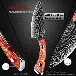 <span class=keywords><strong>Cuchillo</strong></span> de utilidad de Damasco, <span class=keywords><strong>cuchillo</strong></span> de filete, maquinilla de afeitar de acero de Damasco japonés, de cocina Chef afilado <span class=keywords><strong>para</strong></span> <span class=keywords><strong>Cuchillo</strong></span> de pescado, aves, <span class=keywords><strong>pollo</strong></span>, corte de carne - Product Image 3