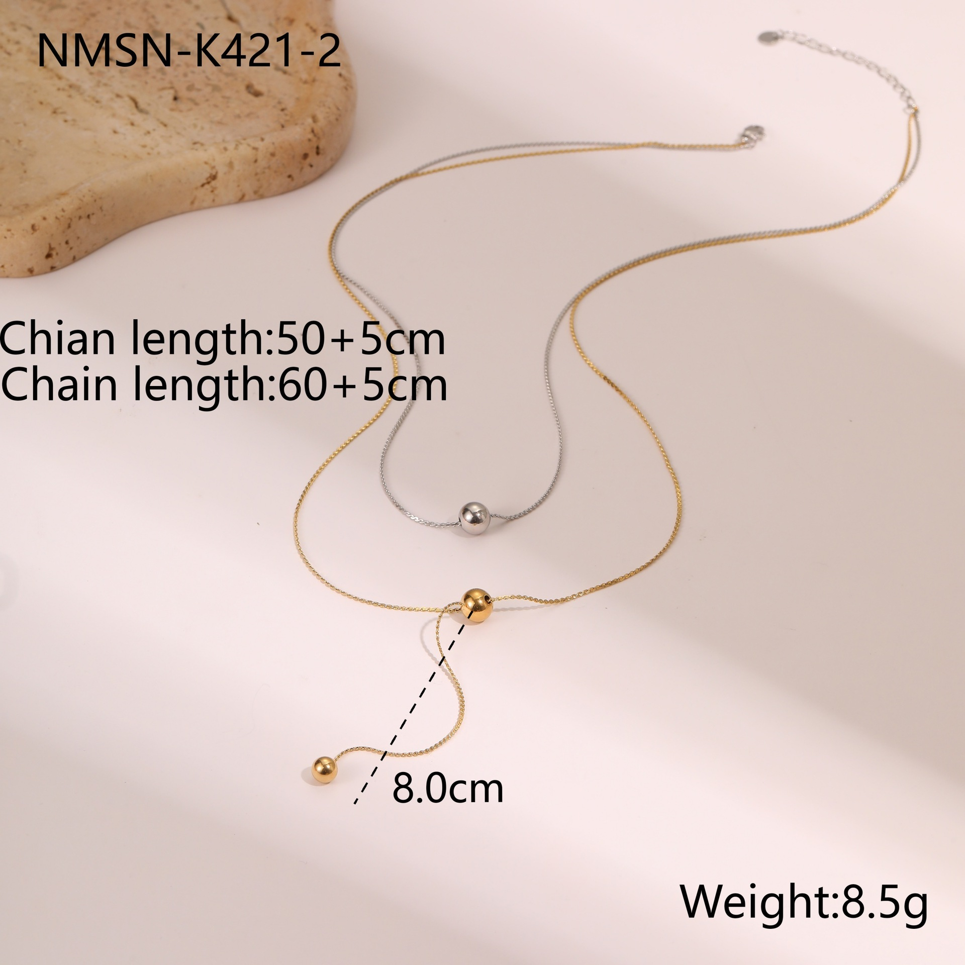 สร้อยคอสองชั้นสองสี Nmn-k421-2