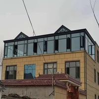 Moderna Terraza Acristalada de Aluminio para las Cuatro Estaciones con Doble Vidrio Templado, Directo de Fábrica OEM