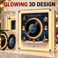 Boîte à musique rotative NFC de Noël en forme de disque vinyle, aimant de réfrigérateur, personnalisable en acrylique, cadeau souvenir de vacances, vente en gros