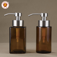Distributeur de savon pour les mains en verre ambré pour buanderie, design rechargeable de 500 ml, fabrication sur mesure