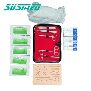 Actory-kit médico de suturas, juego de instrumentos quirúrgicos con almohadilla de sutura