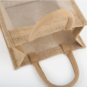 Meilleures ventes Fabrication en vrac Tissu organique Hello Weekend Imprimé, Sac de plage en jute noir Taille Sacs en jute pour le shopping/ - Product Image 3