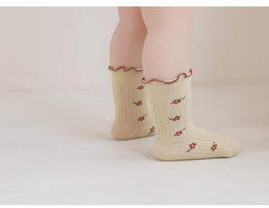 Kaus kaki jala bayi baru lahir, Kaos Kaki katun nyaman warna polos kartun musim dingin untuk balita - Product Image 2