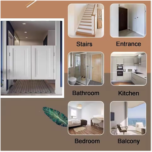 Portes intérieures à ouverture latérale en bois massif laqué blanc, demi-portes doubles avec charnières métalliques, isolation thermique pour <span class=keywords><strong>entrée</strong></span> - Product Image 6