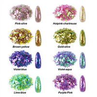 LEQU Set di Fiocchi Camaleontici in 8 Colori per Nail Art e Decorazioni Fai-da-Te