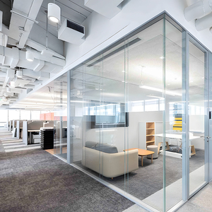 Aluminium Framed Glass <strong>Office</strong> <strong>Partitions</strong> with Fireproof Acoustic Panels Temporary Commercial <strong>Office</strong> Walls - Product Image 4