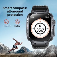 Reloj Inteligente con Llamadas, Resistente al Agua 3ATM, Linterna LED, Brújula, Monitor de Salud 24/7, Reloj Deportivo para Exteriores Unisex