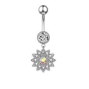 Anillos de Ombligo de Acero Inoxidable Plateado con Circonita en Forma de Corazón de <span class=keywords><strong>Gaby</strong></span>, Joyería Corporal de Alta Calidad para Bodas - Product Image 4