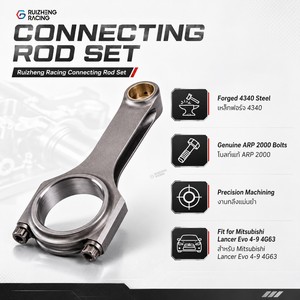 Set di Bielle Forgiate H-Beam 4340 con Bulloni <span class=keywords><strong>ARP</strong></span> 2000 3/8" per Mitsubishi Lancer EVO 4-9 4G63 - Product Image 1