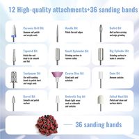 Vantrend Beauty - Perceuse à ongles sans fil 35000 tr/min, lime à ongles rechargeable par USB, stylo en aluminium avec écran LED pour manucure et pédicure