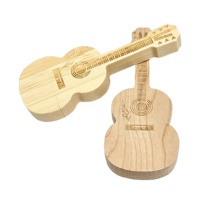 Memorias USB 2.0 de 8GB con Forma de Guitarra de Madera, Madera de Arce y Bambú, Pendrive de 32GB, Memoria USB de 64GB con Caja de Madera