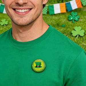 Juego de 8 Botones con Diseño del Dí<span class=keywords><strong>a</strong></span> de San Patricio, con Frases 'Kiss Me I'm Irish' y 'Eat, Drink, Be Irish', para Desfiles y Fiestas - Product Image 2