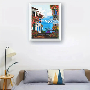 <span class=keywords><strong>Peinture</strong></span> par numéros DIY Café en bord de mer <span class=keywords><strong>Peinture</strong></span> par numéros <span class=keywords><strong>Photo</strong></span> personnalisée <span class=keywords><strong>Peinture</strong></span> à l'huile par numéros Paysage - Product Image 2