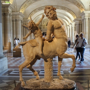 Statua di Centauro in Marmo Bianco Scolpita a Mano Scultura della Mitologia Greca per Decorazione da Giardino Esterno - Product Image 6