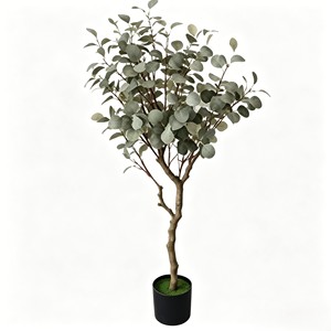 Charming faux eucalyptus garland with bendable stems for DIY wreath & home decor - Product Image 1