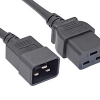 Cable de Alimentación Industrial para Minería de 30 cm SJT 12AWG, Cable Calefactor de Cobre y PVC, Enchufe C19 a C20, Tipo PDU SF300-SF301