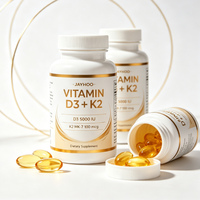 Capsules de vitamine D3 K2 JAYHOO 5000 UI D3 + 90 mcg MK7 K2, soutien osseux et immunitaire, complément alimentaire, étiquette privée OEM