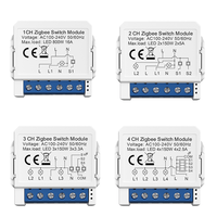 Interrupteur intelligent Tuya Zigbee avec télécommande, module 1/2/3/4 canaux, courant maximal 240V 16A, portée 10-30m, IP22, système de maison intelligente