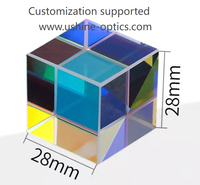 Cube de prisme en verre cristal K9 optique transparent non traité RGB pour accessoires de photographie et présentoir décoratif