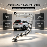 Tuyaux d'échappement en acier inoxydable SS304 de haute qualité avec bouclier thermique pour Mercedes-Benz GLB35 AMG 2.0T 2019-2023 – Amélioration de la puissance d'accélération