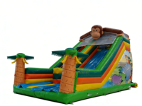 Château gonflable de safari pour enfants avec toboggan sec en PVC