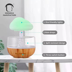 CE <strong>ROHS</strong> Compliant Cute Household Rain Cloud <strong>Humidifier</strong> <strong>Diffuser</strong> 280ml Night Light Aroma Essential Oil US Plug 1-Year Warranty - Product Image 3