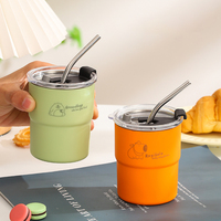Flacon à vide de gobelet à café à double paroi en acier inoxydable de style classique avec poignée et couvercle pour tasse de bureau et cadeaux d'affaires