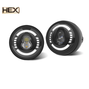 6" Motorcycle Round Headlight High Low Beam Headlamp Front <strong>Light</strong> with Signal DRL Moto LED <strong>Driving</strong> <strong>Light</strong> for Cafe Racer Chopper - Product Image 1