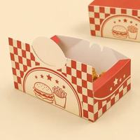 Boîte en papier personnalisée imprimée pour emballage alimentaire rapide avec trous de ventilation, biodégradable, pour frites et snacks à emporter