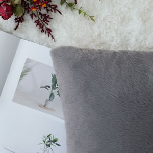 Funda de almohada de piel sintética de conejo transpirable antibacteriana de lujo hipoalergénica suave poliéster orgánico hogar Hotel sala de estar sofá cojín - Product Image 3