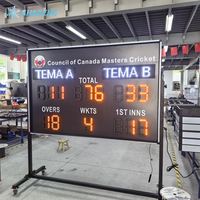 Tableau de scores électronique LED professionnel pour matchs de cricket en plein air sur support roulant