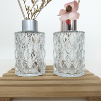 Bouteilles de diffuseur de parfum en verre carré de luxe rechargeables et sculptées, 120 ml
