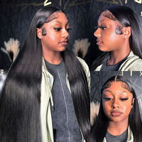 Vietnamhair 13*4 Longue perruque lace front gris foncé, avec grandes mèches, ondulations profondes et souples, cheveux Remy tissés à la main, pré-épilée, avec baby hair noirs
