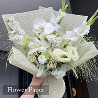 152 feuilles de papier d'emballage pour fleurs de style coréen, imperméable, non tissé, 11,8 x 11,8 pouces, 4 couleurs, fournitures pour fleuristes, emballage