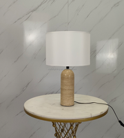 Lampe de table LED avec abat-jour en tissu à base de pierre de soda pour la maison