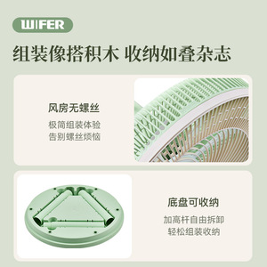 Ventilateur sur pied Wifer, électrique, 1200 mm, trois vitesses, ventilateur de table avec télécommande, usage domestique, oscillant, circulateur d'air - Product Image 5