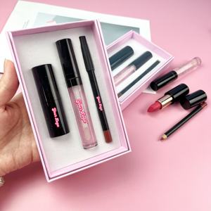 Cosméticos de etiqueta privada 3 en 1 Juego de labios de larga duración Etiqueta privada Brillo Líquido cremoso Lápiz labial Delineador de labios <span class=keywords><strong>Mirada</strong></span> de labios Kit de 3 uds - Product Image 1